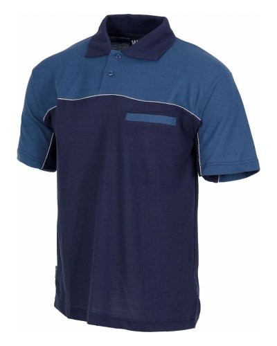 Polo combinato manica corta in tessuto piquè NAVY / ROYAL BLUE