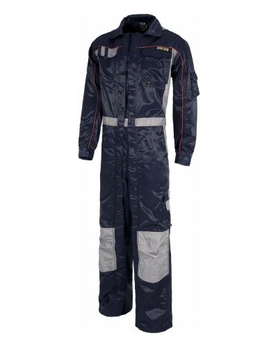 Tuta combinata con rinforzi e triple cuciture NAVY / GREY