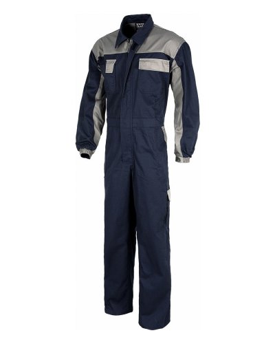 Tuta con cerniera nascosta da risvolto in velcro NAVY / GREY