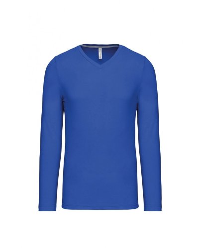 T-shirt uomo manica lunga scollo a V Kariban Light Royal