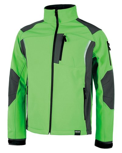 Giacca Workshell combinata di manica raglan Lime Green / Grigio scuro