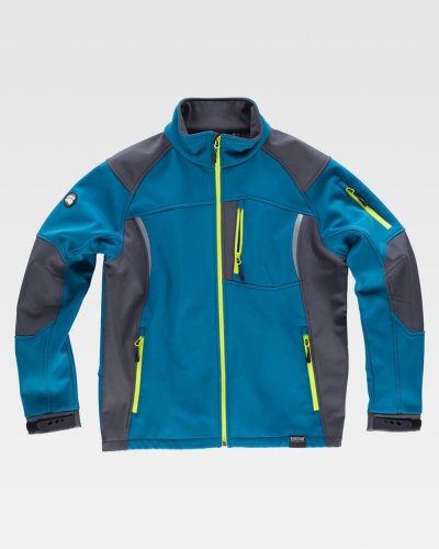 Giacca Workshell combinata di manica raglan