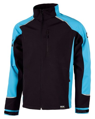 Giacca Workshell leggera con manica raglan Nero / Sky