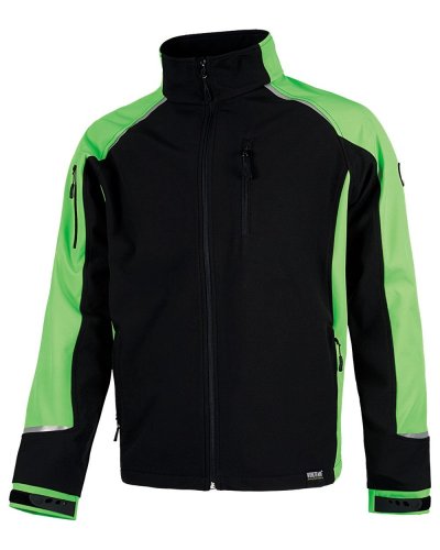Giacca Workshell leggera con manica raglan Nero / Lime Green