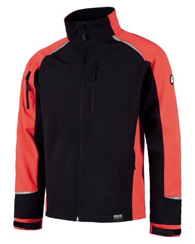 Giacca Workshell leggera con manica raglan BLACK / RED