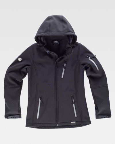 Giacca Workshell di donna con dettagli riflettenti
