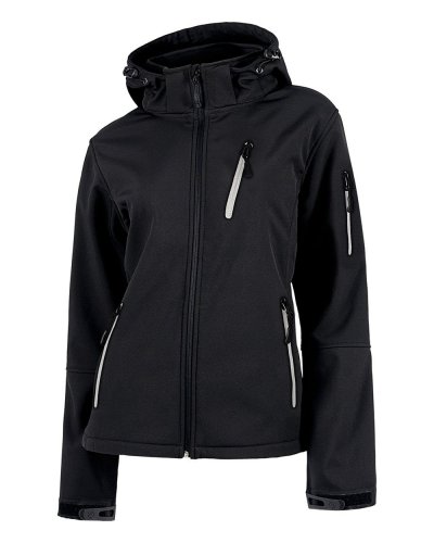 Giacca Workshell di donna con dettagli riflettenti BLACK