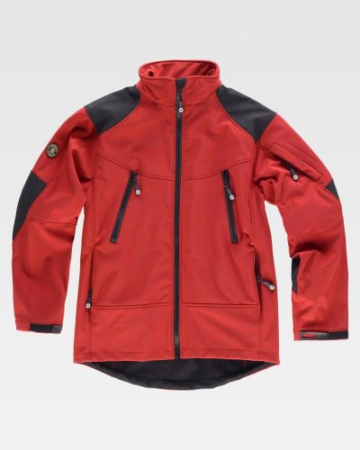 Giacca Workshell bicolore collo alto