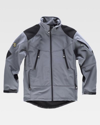 Giacca Workshell bicolore collo alto
