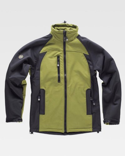 Giacca Workshell bicolore con cerniera in nylon