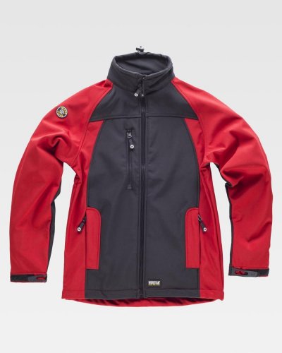 Giacca Workshell bicolore con cerniera in nylon