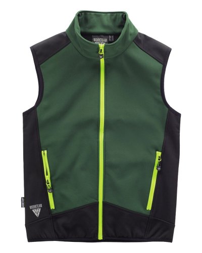Gilet Workshell combinato Verde / Nero