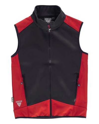 Gilet Workshell combinato BLACK / RED