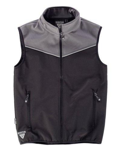 Gilet Workshell con sprone combinato Nero/Grigio