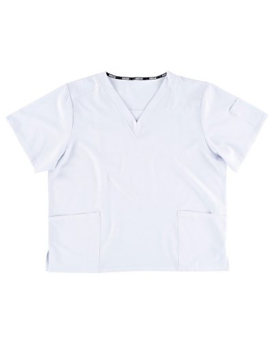 Casacca unisex elasticizzata manica corta con carrè WHITE