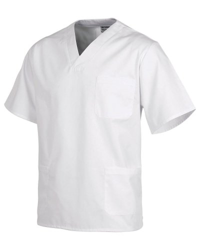 Casacca unisex con collo a V WHITE
