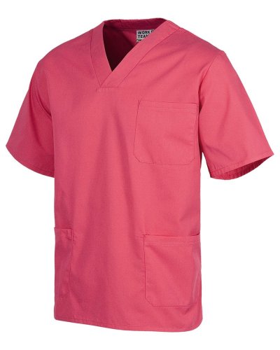 Casacca unisex con collo a V FUCHSIA