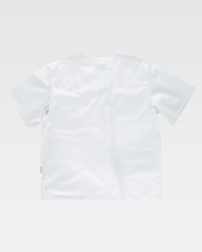 Casacca sanitaria bianca unisex con collo a V