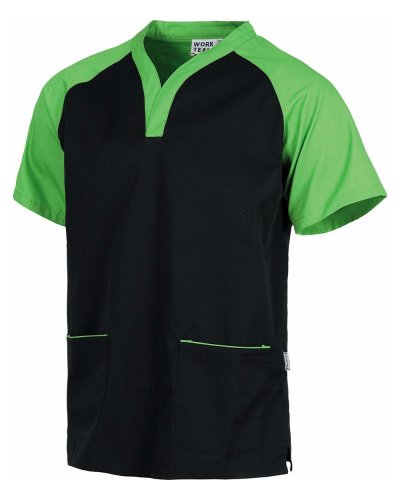 Casacca unisex manica corta tipo raglan BLACK / PISTACHIO