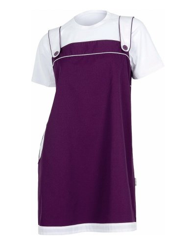 Vestito con elastico e bordi in contrasto Purple/White