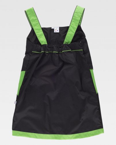 Vestito con elastico e bordi in contrasto