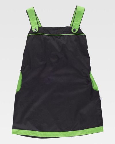 Vestito con elastico e bordi in contrasto