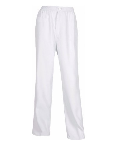 Pantalone con fondo dritto con elastico in vita WHITE