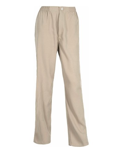 Pantalone con fondo dritto con elastico in vita BEIGE