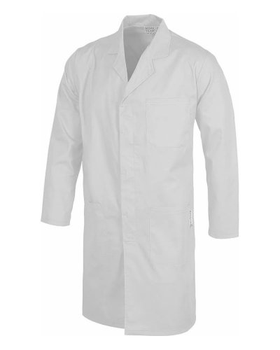 Camice unisex chiusura con automatici nascosti WHITE