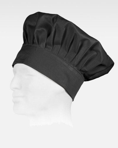 Cappello da cuoco con chiusura regolabile di velcro BLACK