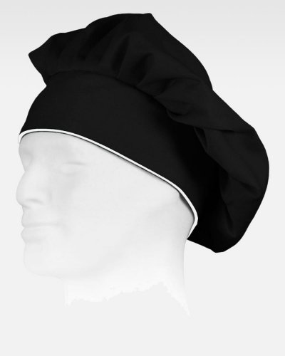 Cappello liscio da cucina con velcro BLACK