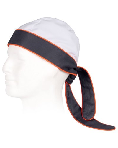 Bandana regolabile con nodo Bianco / Arancione