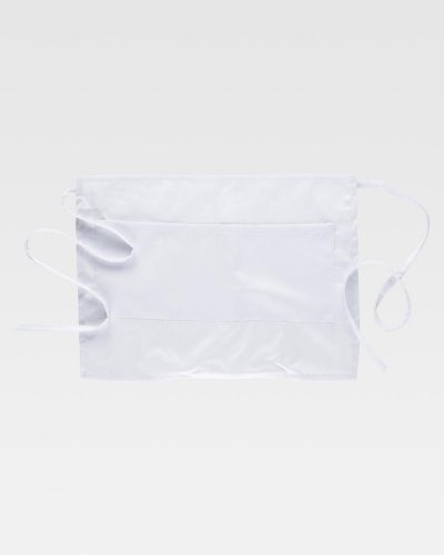 Grembiule francese corto con tasca centrale WHITE