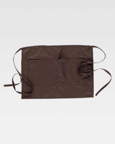 Grembiule francese corto con tasca centrale BROWN