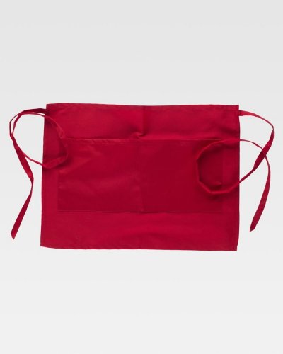 Grembiule francese corto con tasca centrale RED