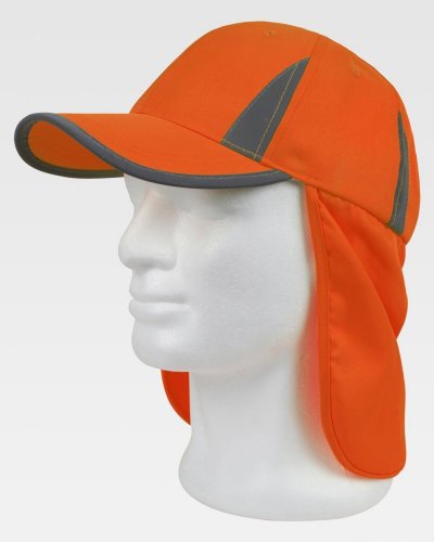 Cappello alta visibilità protezione nuca ORANGE