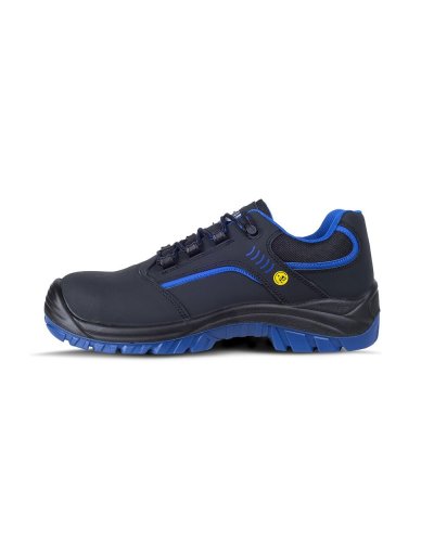 Scarpa in pelle nabuk BLACK / ROYAL BLUE