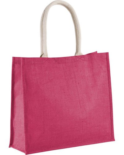 Borsa mare in tela di juta con manici in cotone 42 x 36 x 15 Fuxia