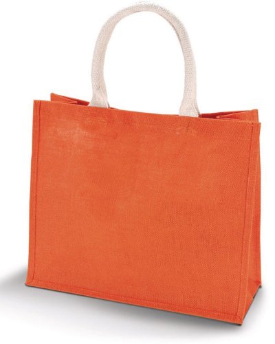 Borsa mare in tela di juta con manici in cotone 42 x 36 x 15 Zafferano
