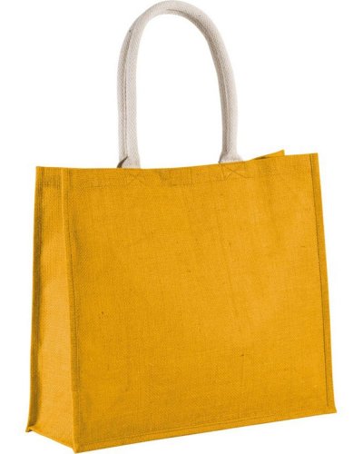 Borsa mare in tela di juta con manici in cotone 42 x 36 x 15