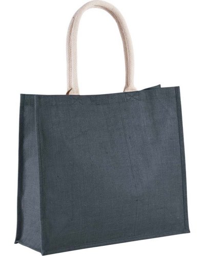 Borsa mare in tela di juta con manici in cotone 42 x 36 x 15 Blu Notte