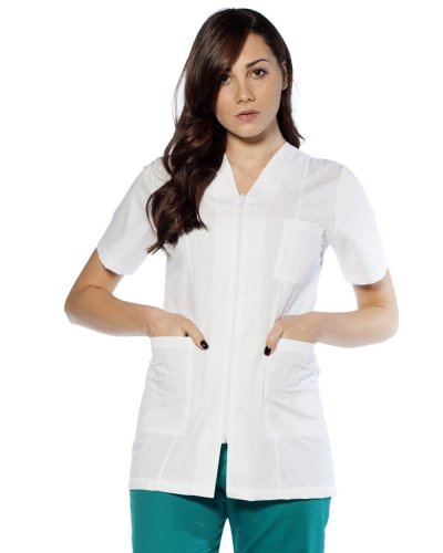 Casacca donna con cerniera Bianco