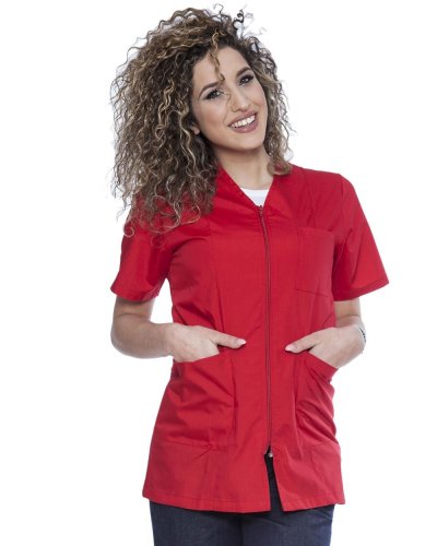 Casacca donna con cerniera Rosso