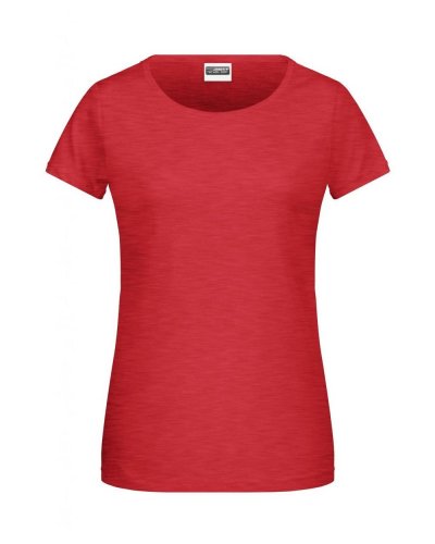 Ladies' Basic-T Carmine-Red-Melange
