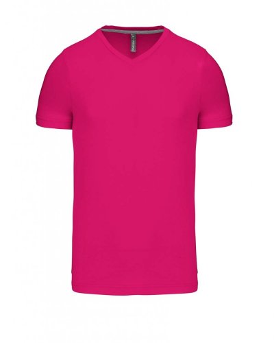 T-shirt uomo manica corta scollo a V Fuchsia