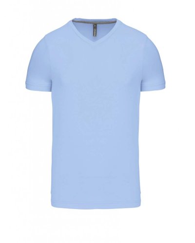 T-shirt uomo manica corta scollo a V Sky Blue