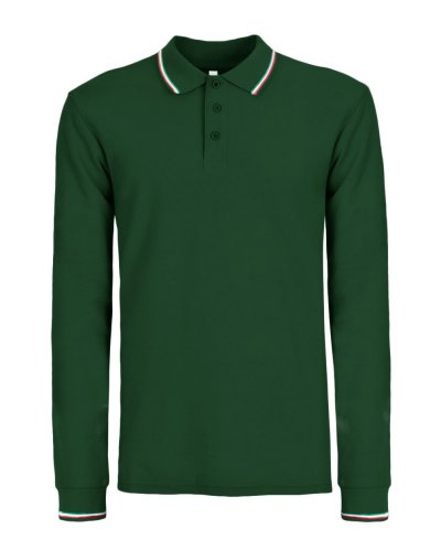 Polo Italy Manica lunga Forest green
