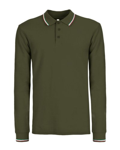 Polo Italy Manica lunga Olive