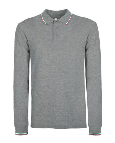 Polo Italy Manica lunga Grey heather