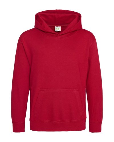 Kids Organic Hoodie Fire Red